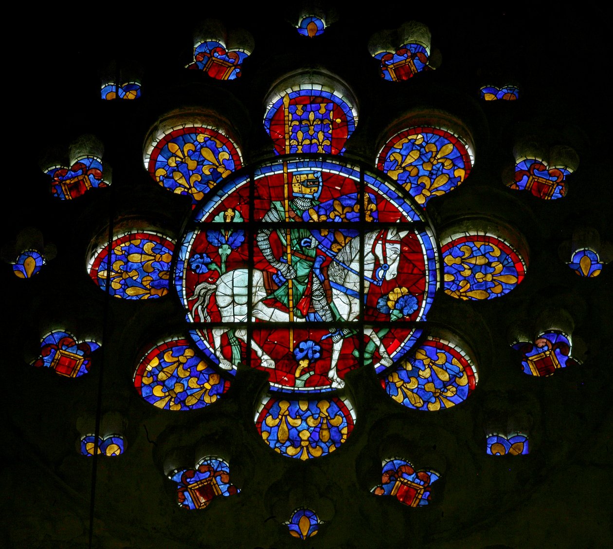 Ludwik VIII jako rycerz na koniu (w107) autorstwa French School