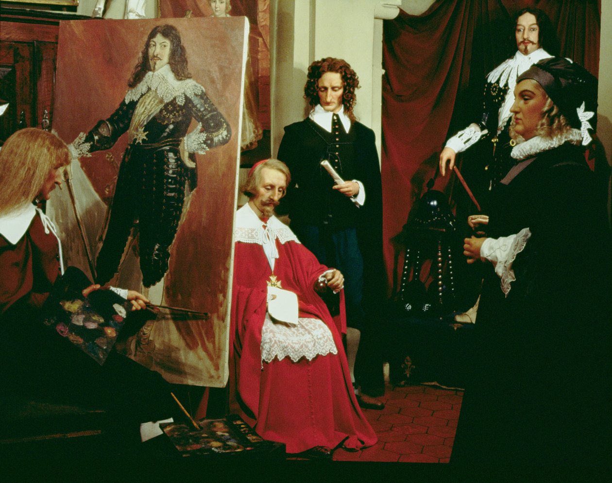 Ludwik XIII (1601-43) w warsztacie Filipa de Champaigne (1602-74) (wosk) autorstwa French School