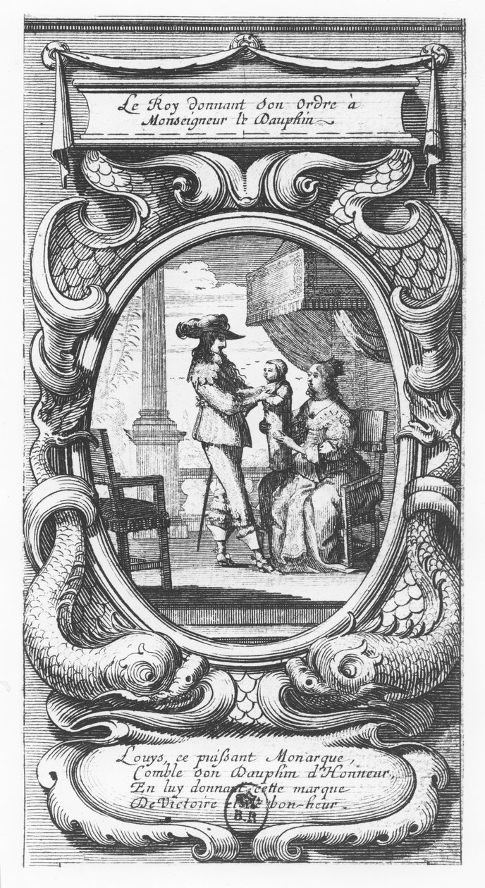 Ludwik XIII, król Francji, wydający rozkazy Monseigneur le Dauphin (grafika) autorstwa French School