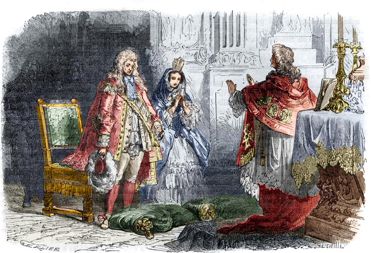 Ludwik XIV żeni się z Franciszką d? Aubigne, markiza de Maintenon (zima 1683/84) - Potajemne małżeństwo króla Ludwika XIV (1638-1715) i markizy Francoise d