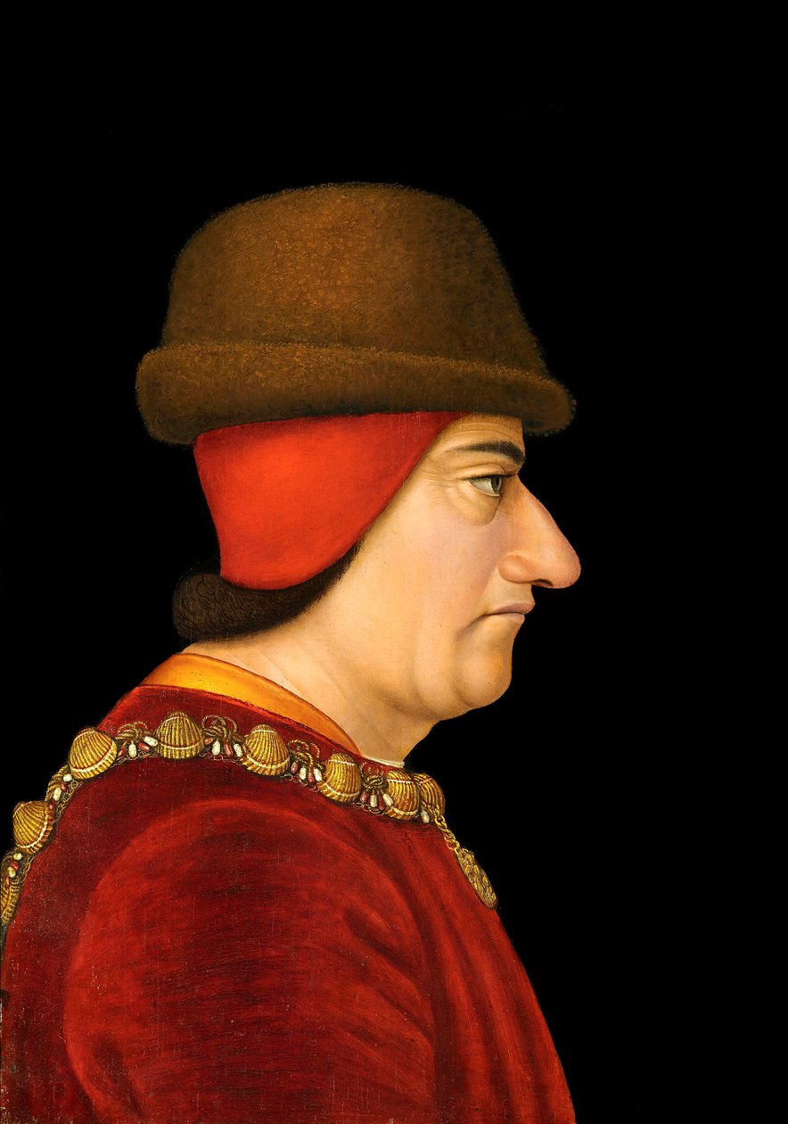 Ludwik XI (1423-83) król Francji (olej na płótnie) autorstwa French School