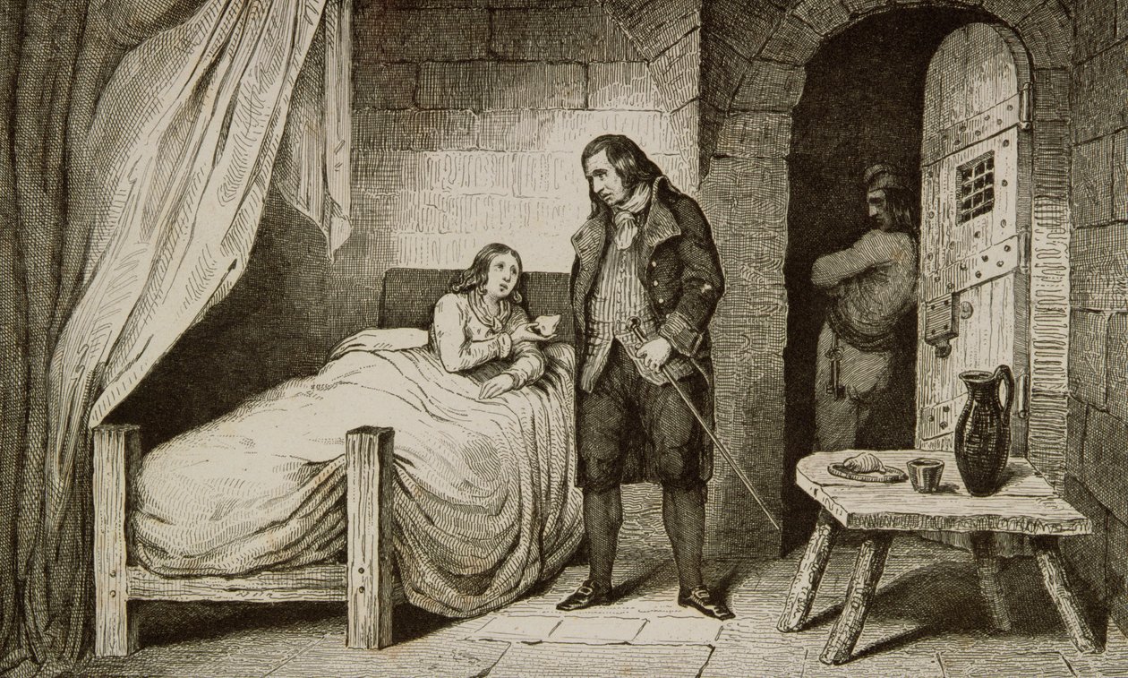 Ludwik XVII (1785-1795) chory i więziony, z „Histoire de France” Colarta, wydana ok. 1840 r. autorstwa French School