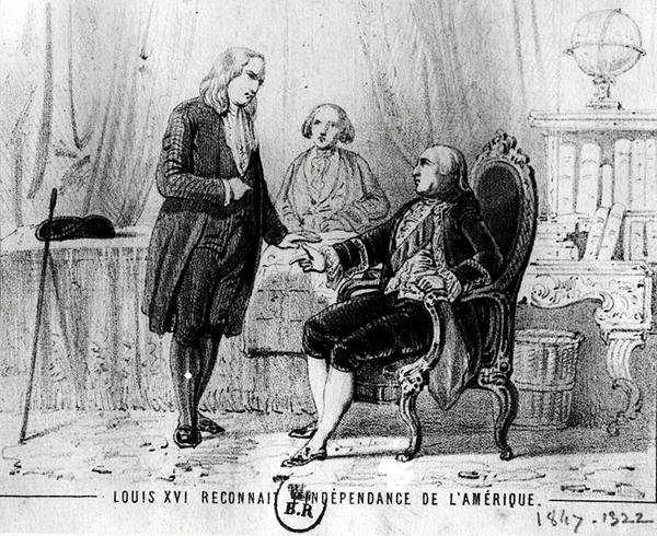 Ludwik XVI (1754-1793) Uznanie niepodległości Ameryki w 1783 r. autorstwa French School