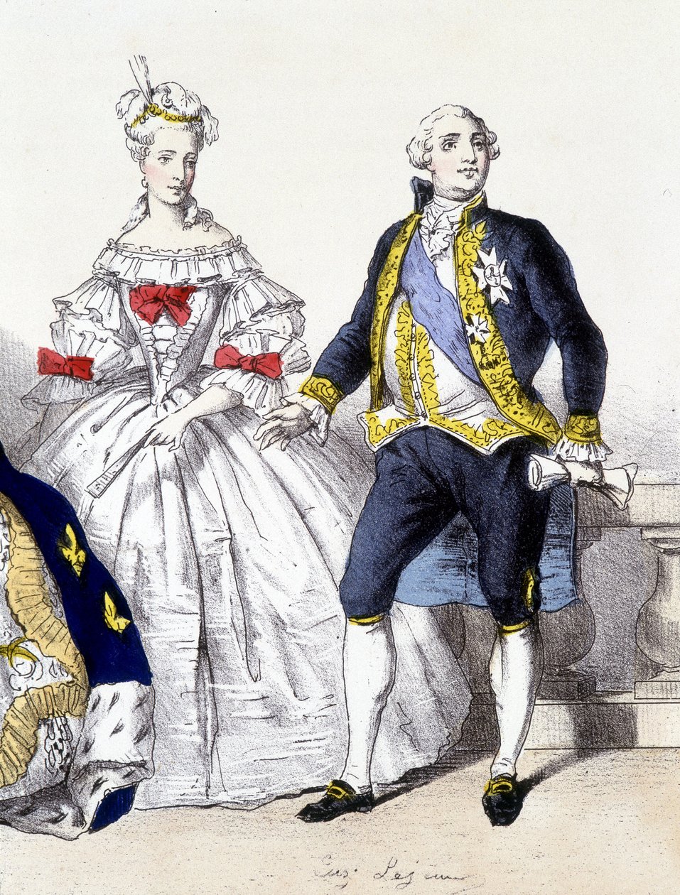 Ludwik XVI i Maria Antonina - w „Monarchii francuskiej w grafikach”” autorstwa French School