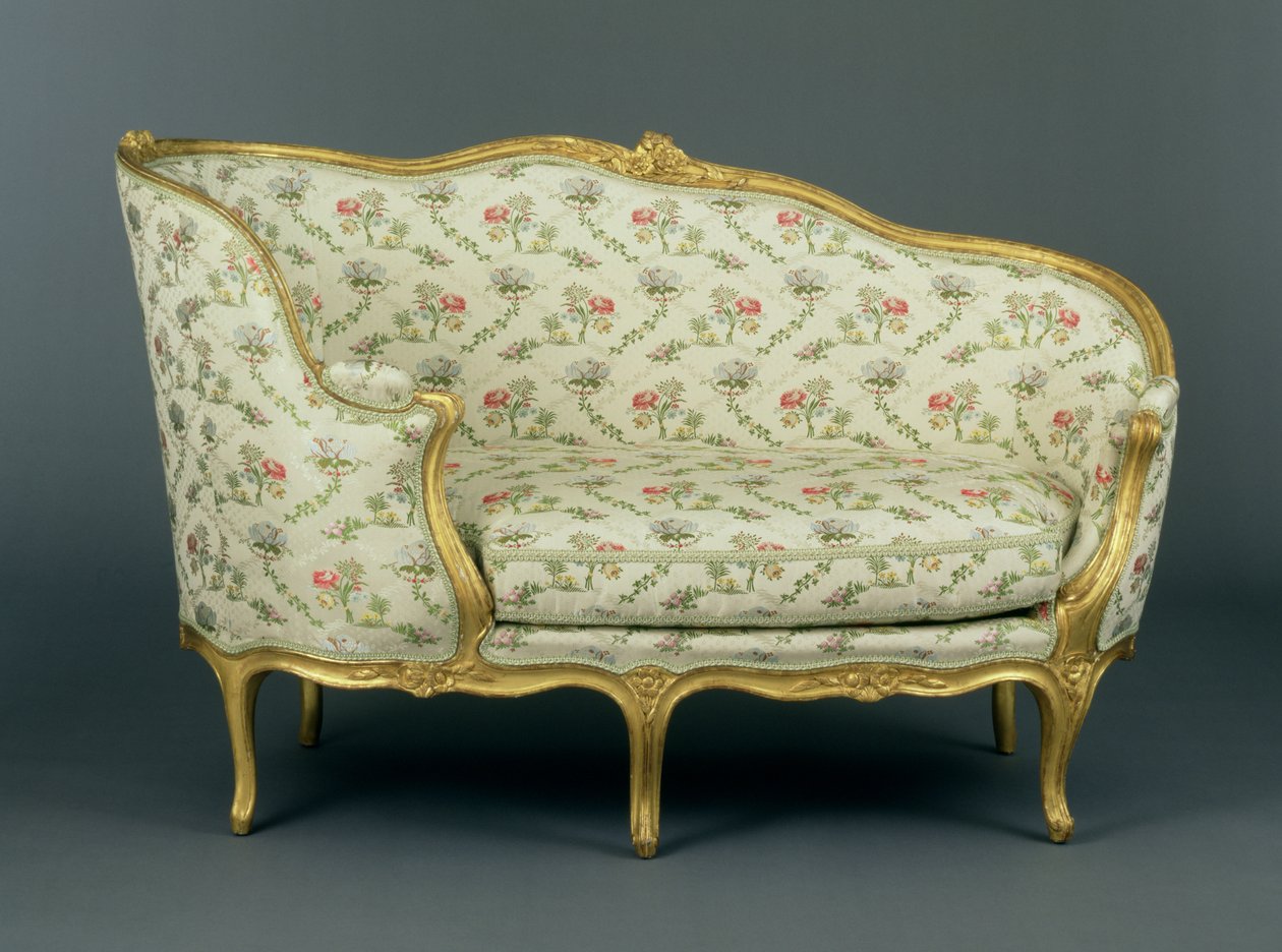 Louis XV Carved pozłacane Veilleuse, ok. 1750 (rzeźbione pozłacane drewno i tapicerka) autorstwa French School