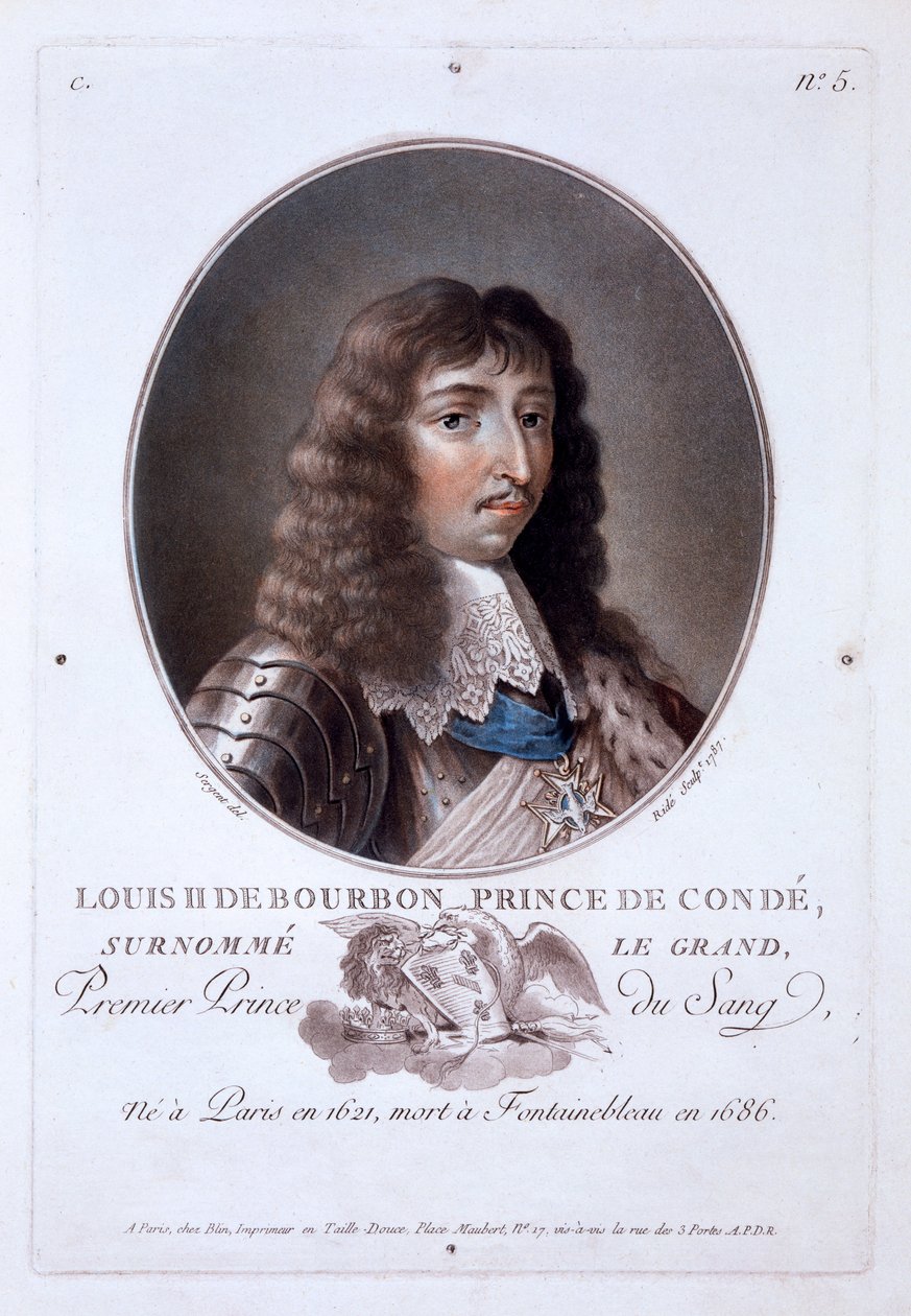 Louis de Bourbon, książę de Condé, z Portretów wielkich ludzi, wybitnych kobiet i pamiętnych poddanych Francji, opublikowanych w latach 1787-92 autorstwa French School
