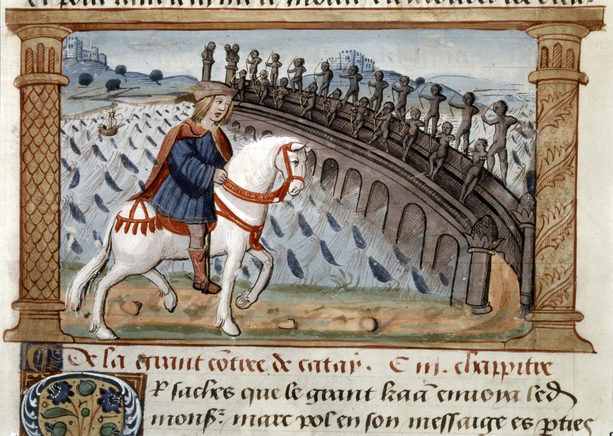 MARCO POLO: Ilustracja z "Księgi Marco Polo" Wenecki odkrywca Marco Po... autorstwa French School