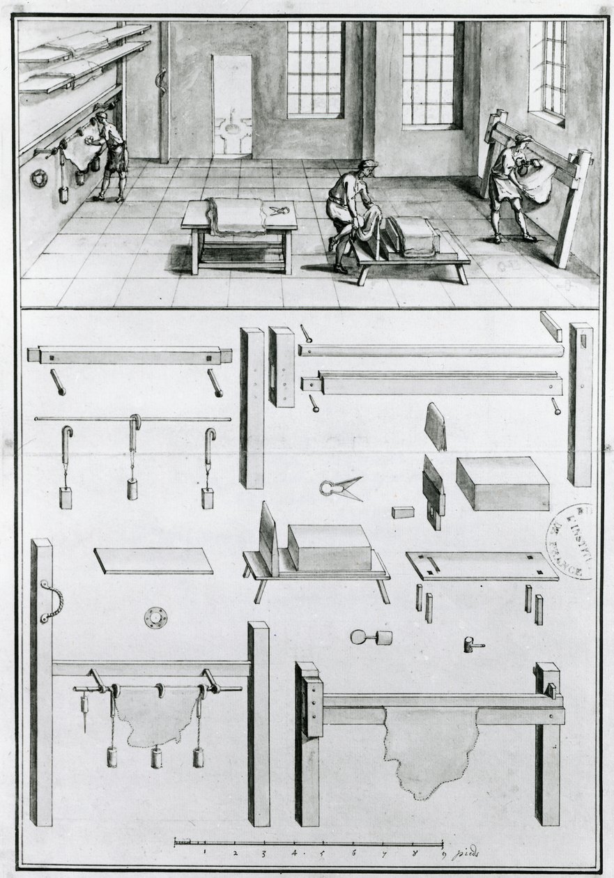 MS 1064 fol 11 Descriptions of Arts & Crafts autorstwa Denisa Diderota (1713-84), opublikowany ok. 1770 r. (zdjęcie czarno-białe) autorstwa French School