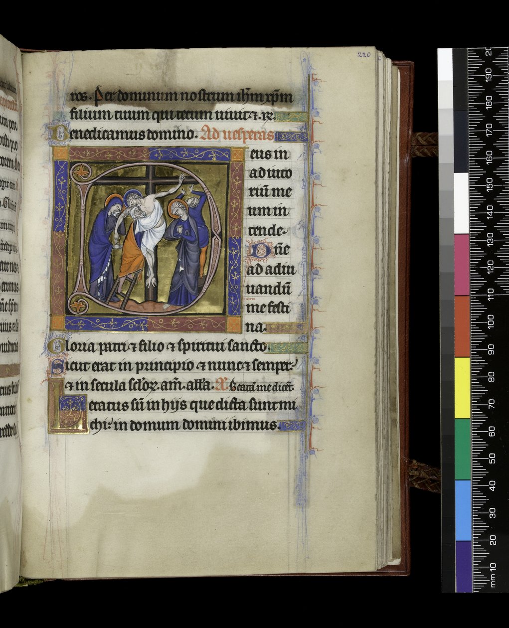 MS 300 f.220r, folio z Psałterza i Godzin Izabeli Francuskiej, Paryż, c.1265-70 autorstwa French School