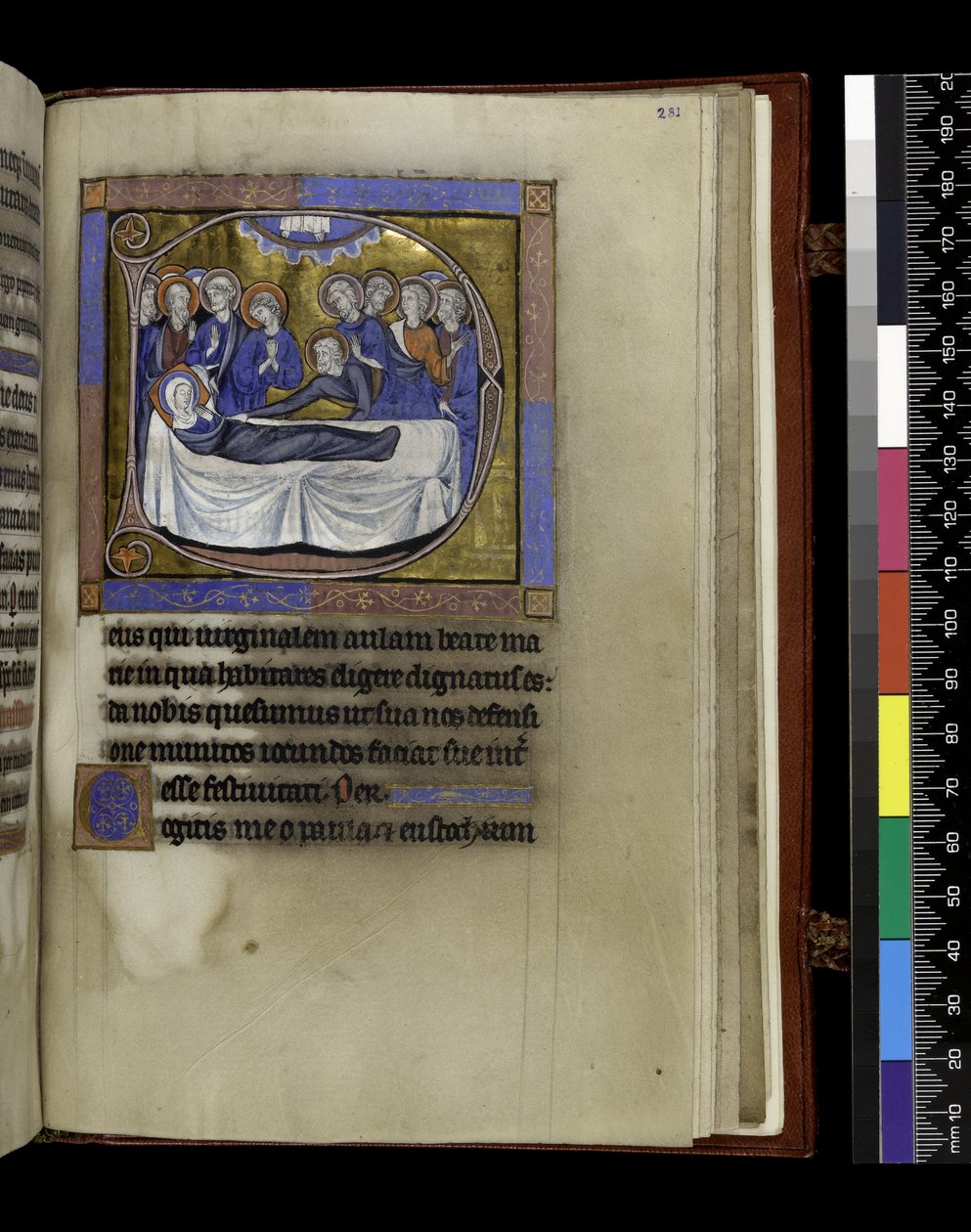 MS 300 f.281r, Kolekty, kazania i lekcje na Wniebowzięcie, z Psałterza i Godzin Izabeli Francuskiej, Paryż, ok. 1265-70 (pióro i tusz oraz tempera na pergaminie) autorstwa French School