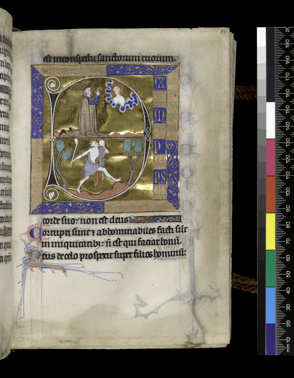 MS 300 f.57r, Dawid modli się do Boga autorstwa French School