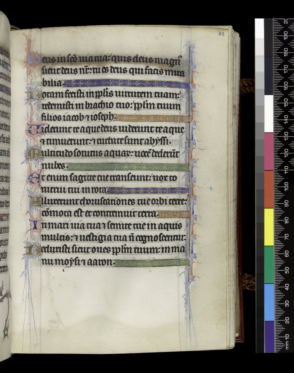 MS 300 f.82r, z Psałterza i Godzin Izabeli Francuskiej, Paryż, ok. 1265-70 (pióro i tusz oraz tempera na pergaminie) autorstwa French School
