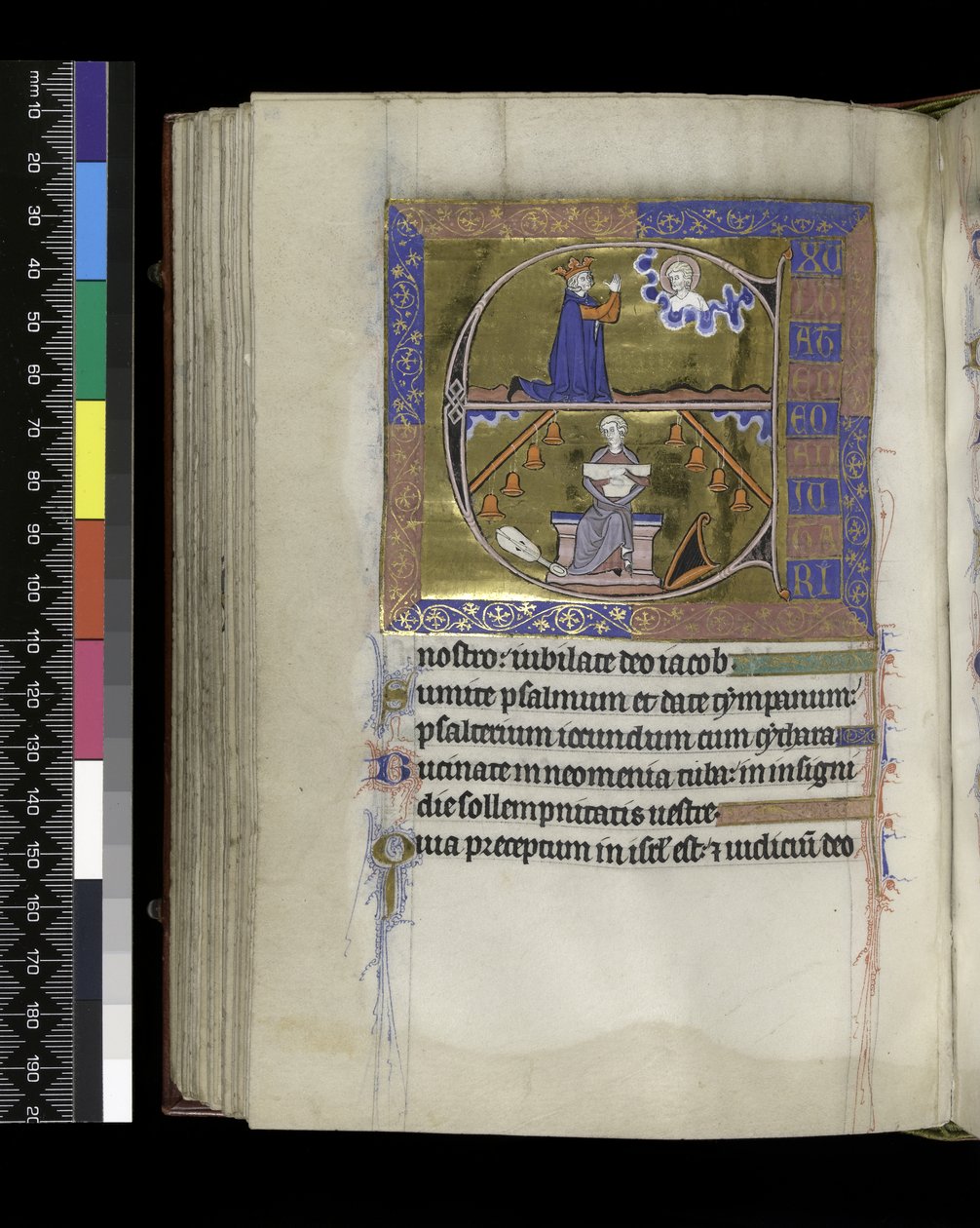 MS 300 f.89v, Dawid modli się do Boga autorstwa French School