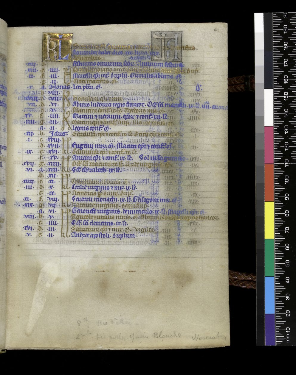 MS 300 f.XIIr, z Psałterza i Godzin Izabeli Francuskiej, Paryż, ok. 1265-70 (pióro i tusz oraz tempera na pergaminie) autorstwa French School