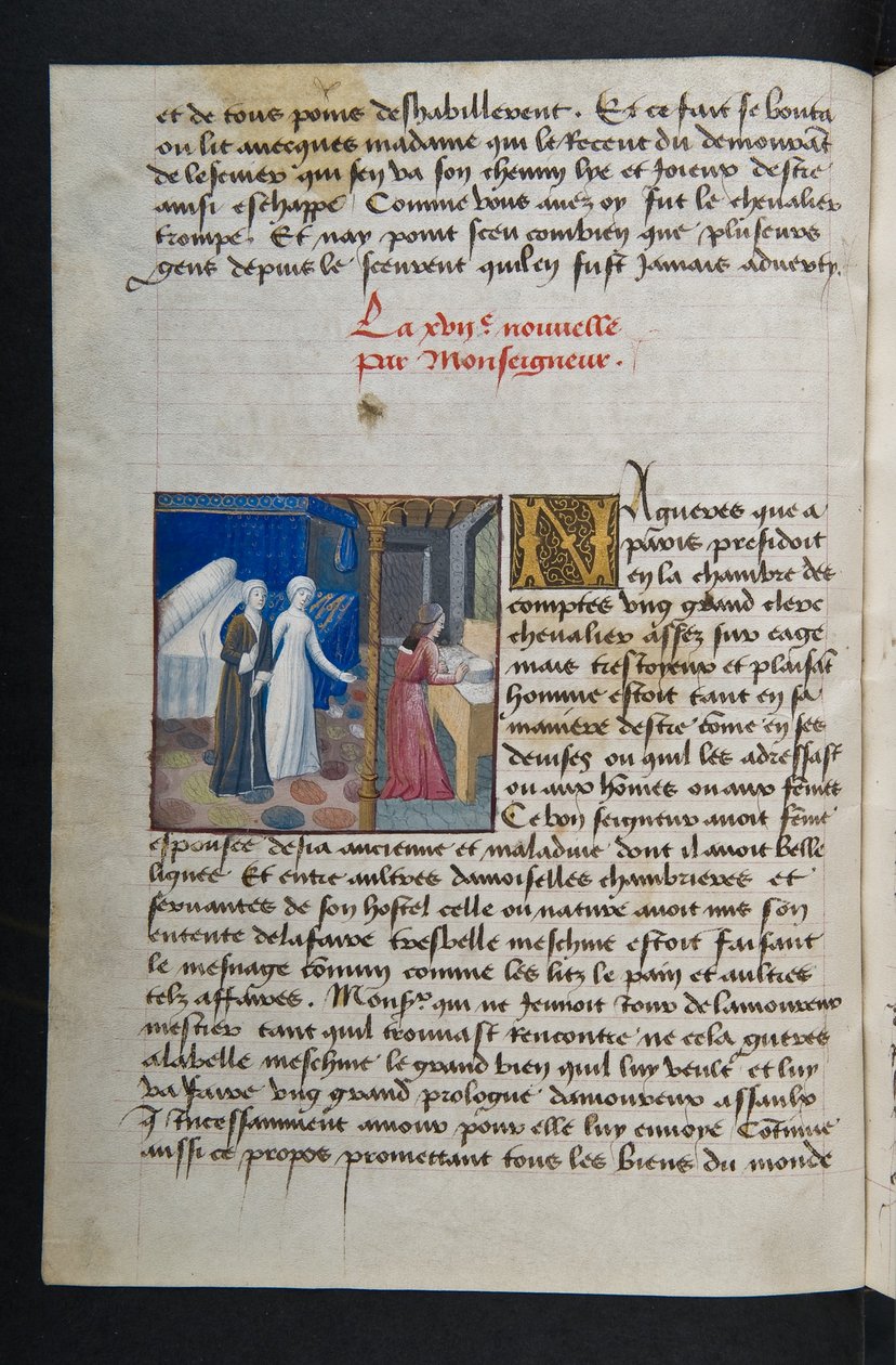 MS Hunter 252 036v Strona ze stu nowych wiadomości, c.1461-62 autorstwa French School