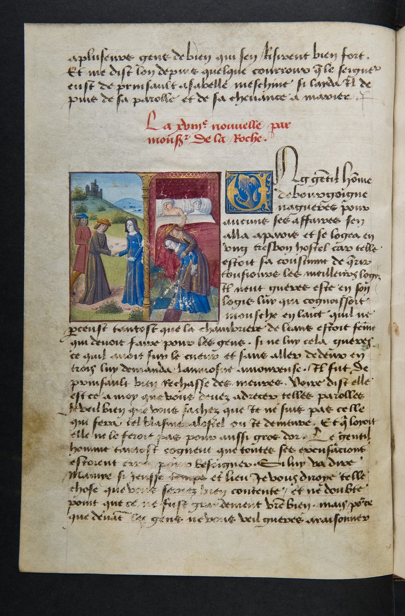 MS Hunter 252 038v Strona z Hundred New News, c.1461-62 autorstwa French School