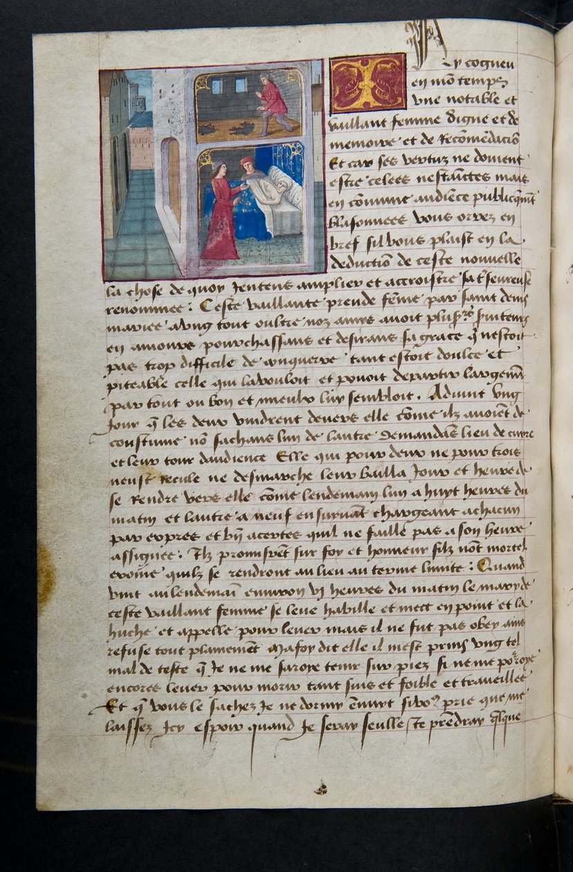MS Hunter 252 085v Strona ze stu nowych wiadomości, c.1461-62 autorstwa French School