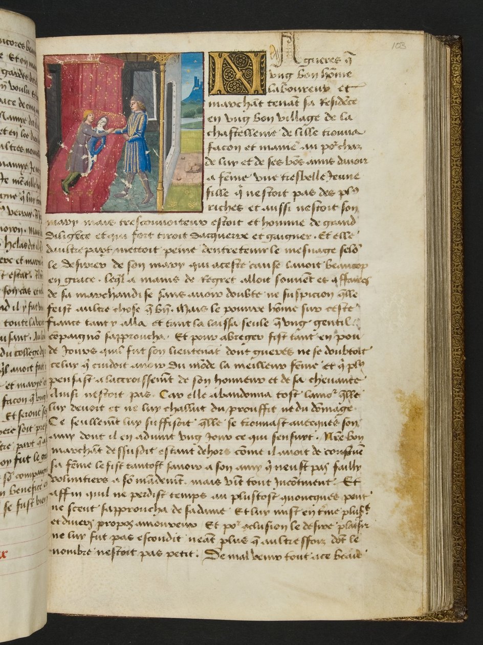 MS Hunter 252 103r Strona ze stu nowych wiadomości, c.1461-62 autorstwa French School