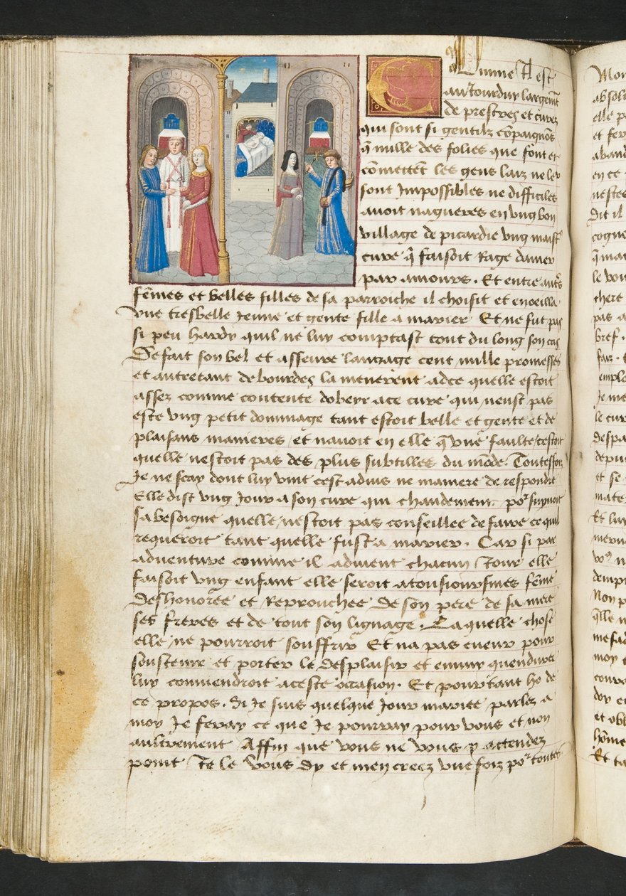 MS Hunter 252 105v Strona ze stu nowych wiadomości, c.1461-62 autorstwa French School