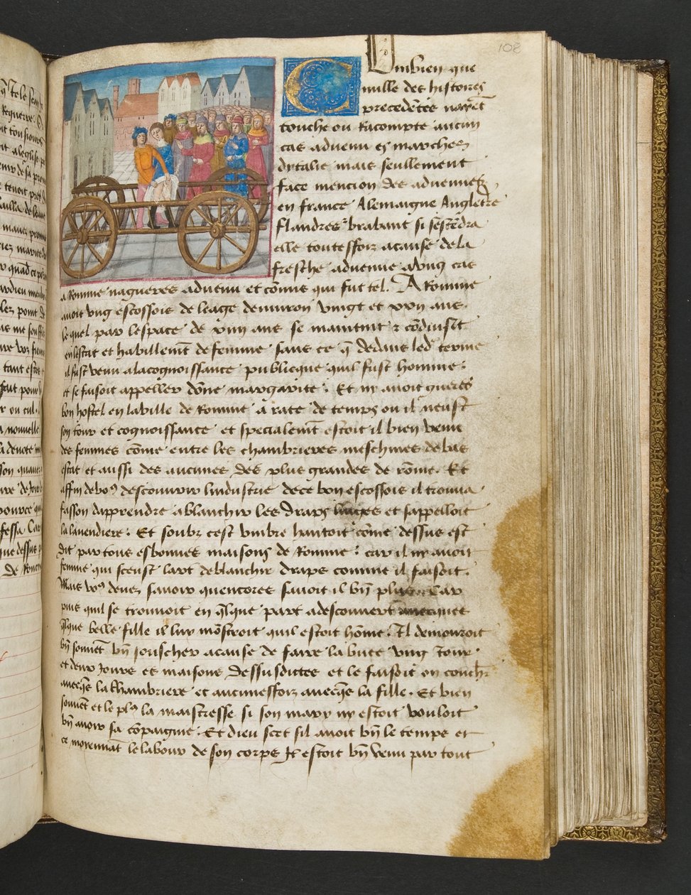 MS Hunter 252 108r Strona ze stu nowych wiadomości, c.1461-62 autorstwa French School