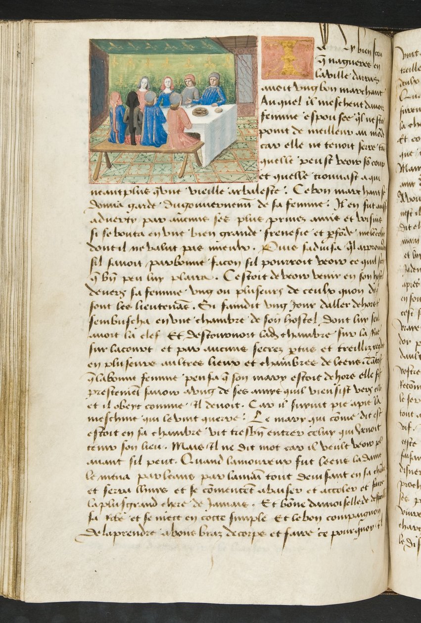 MS Hunter 252 113v Strona z Cent Nouvelles Nouvelles, c.1461-62 autorstwa French School