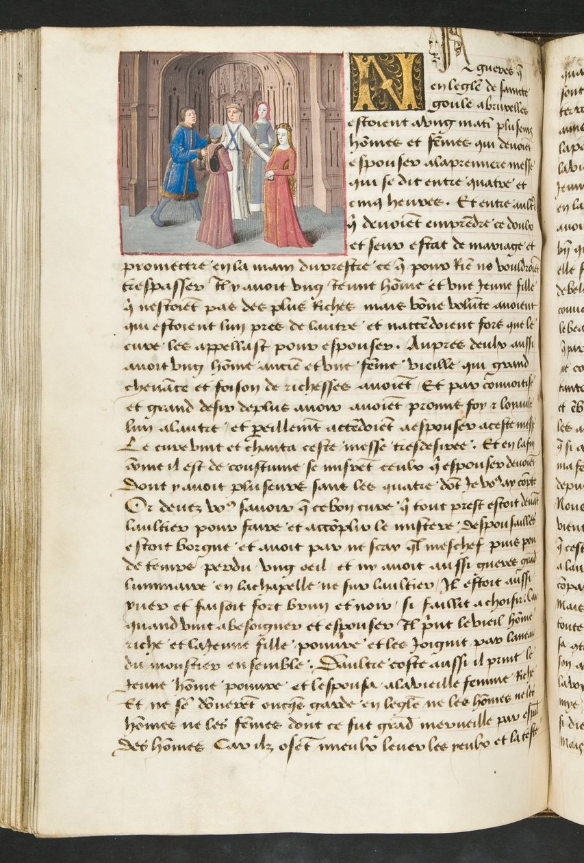 MS Hunter 252 120v Strona z Cent Nouvelles Nouvelles, c.1461-62 autorstwa French School