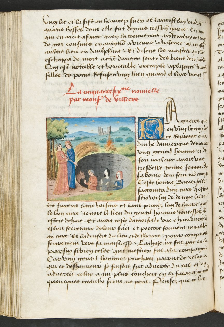 MS Hunter 252 125v Strona z Cent Nouvelles Nouvelles, c.1461-62 autorstwa French School