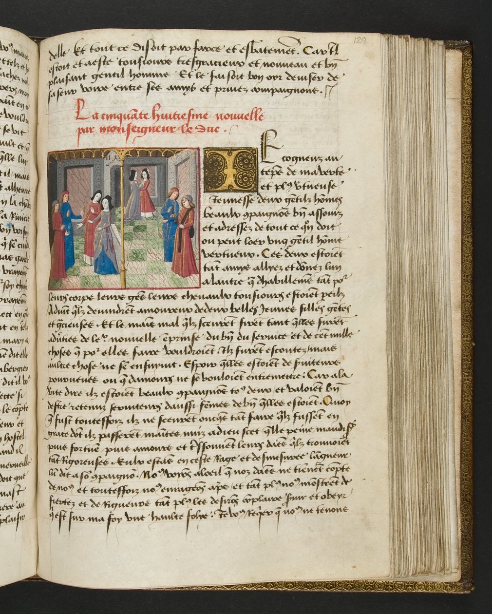 MS Hunter 252 129r Strona ze stu nowych wiadomości, c.1461-62 autorstwa French School