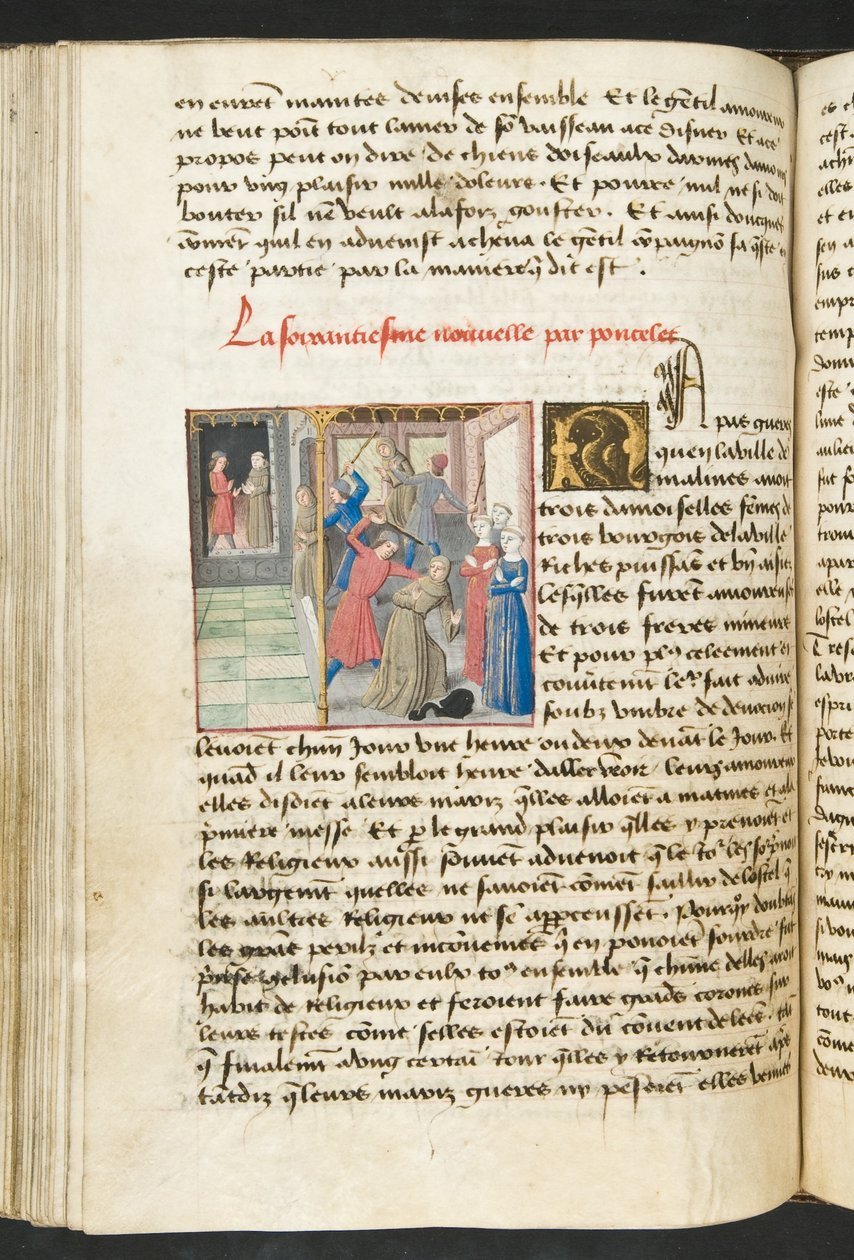 MS Hunter 252 132v Strona z Cent Nouvelles Nouvelles, c.1461-62 autorstwa French School