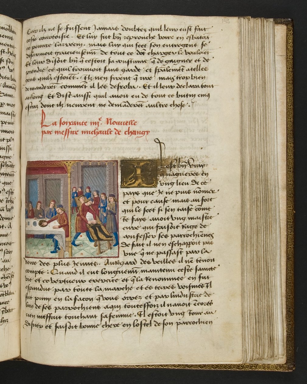 MS Hunter 252 143r Strona z Hundred New News, c.1461-62 autorstwa French School