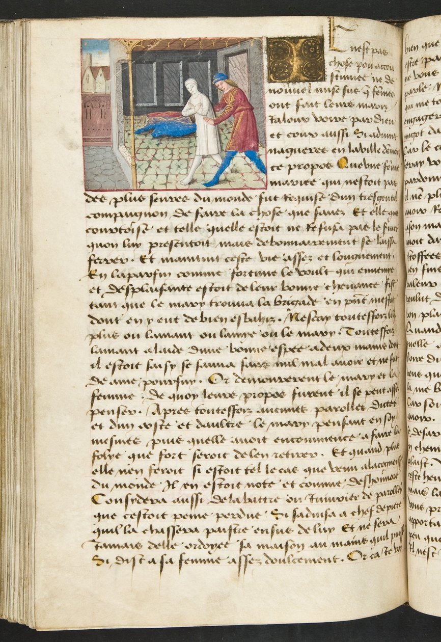 MS Hunter 252 149v Strona z Cent Nouvelles Nouvelles, c.1461-62 autorstwa French School