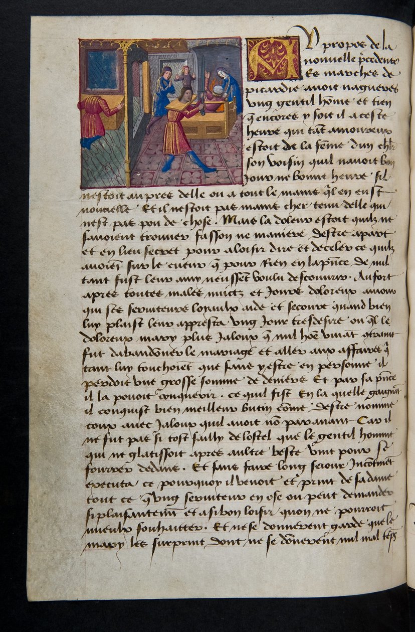 MS Hunter 252 155v Strona ze stu nowych wiadomości, c.1461-62 autorstwa French School