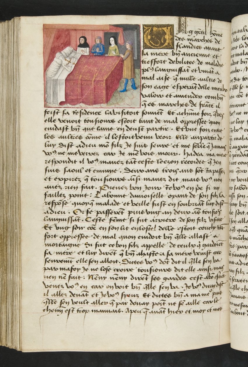 MS Hunter 252 164v Strona z Cent Nouvelles Nouvelles, c.1461-62 autorstwa French School