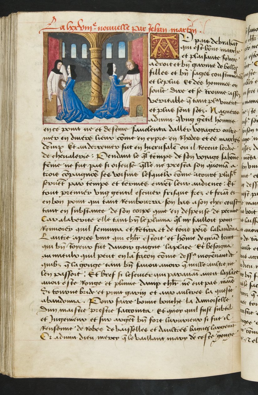 MS Hunter 252 165v Strona z Cent Nouvelles Nouvelles, c.1461-62 autorstwa French School