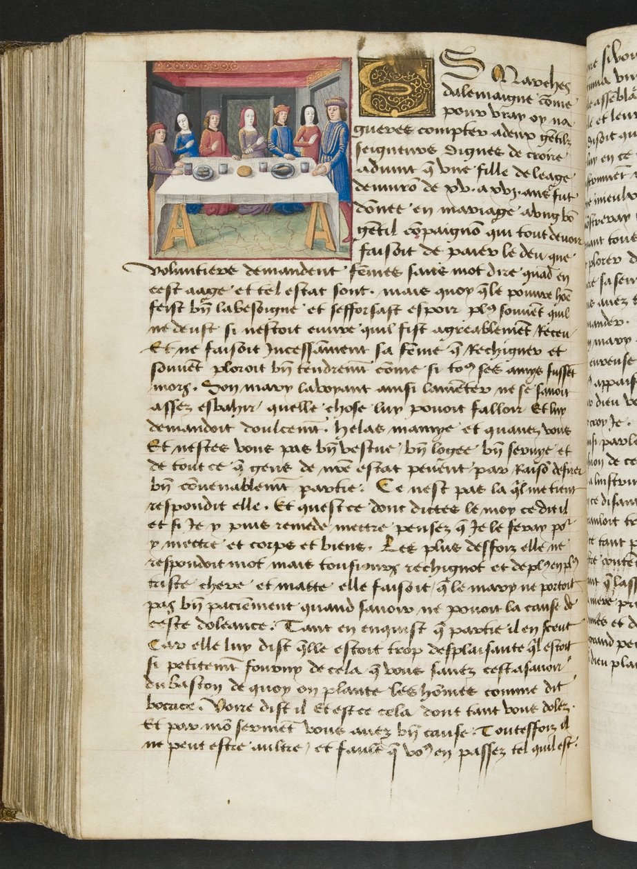 MS Hunter 252 168v Strona z Cent Nouvelles Nouvelles, c.1461-62 autorstwa French School