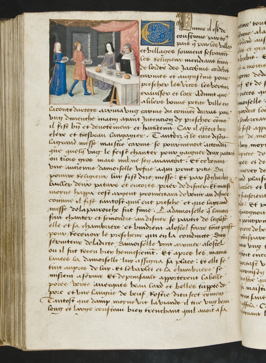 MS Hunter 252 173v Strona z Cent Nouvelles Nouvelles, c.1461-62 autorstwa French School