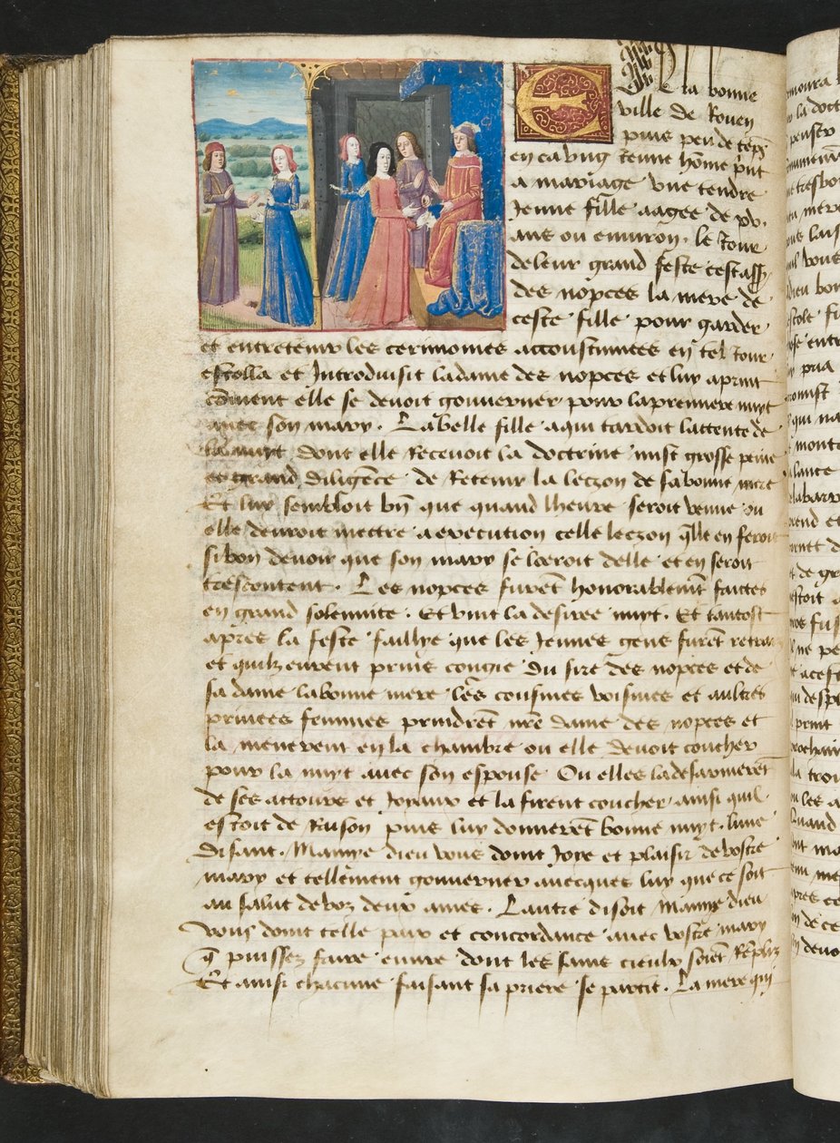 MS Hunter 252 177v Strona z Cent Nouvelles Nouvelles, c.1461-62 autorstwa French School