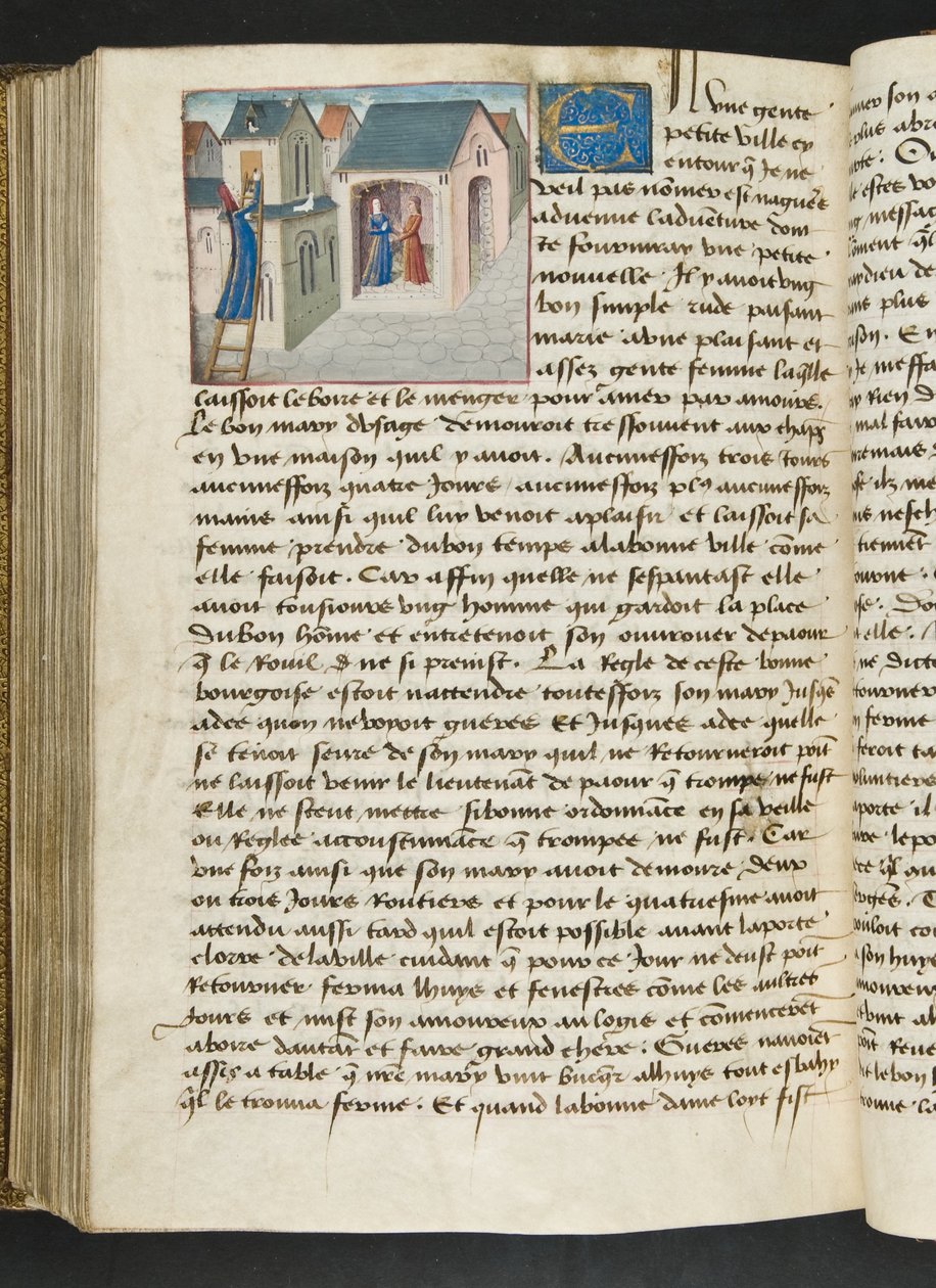 MS Hunter 252 181v Strona z Cent Nouvelles Nouvelles, c.1461-62 autorstwa French School