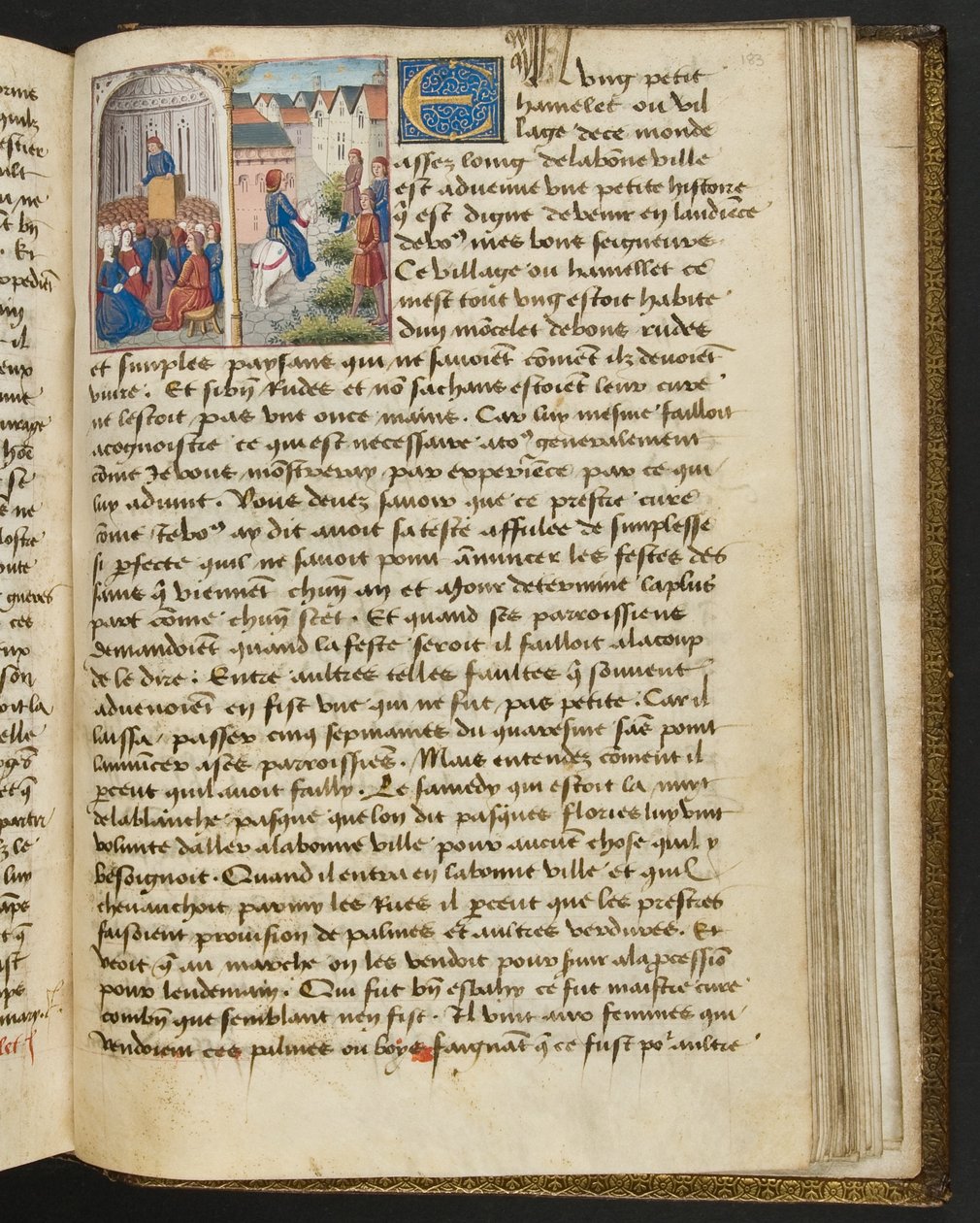 MS Hunter 252 183r Strona ze stu nowych wiadomości, c.1461-62 autorstwa French School