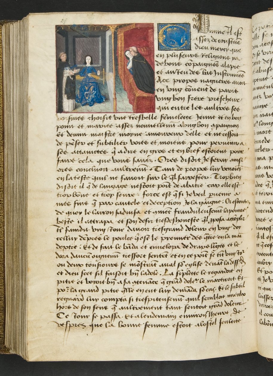 MS Hunter 252 190v Strona z Cent Nouvelles Nouvelles, c.1461-62 autorstwa French School