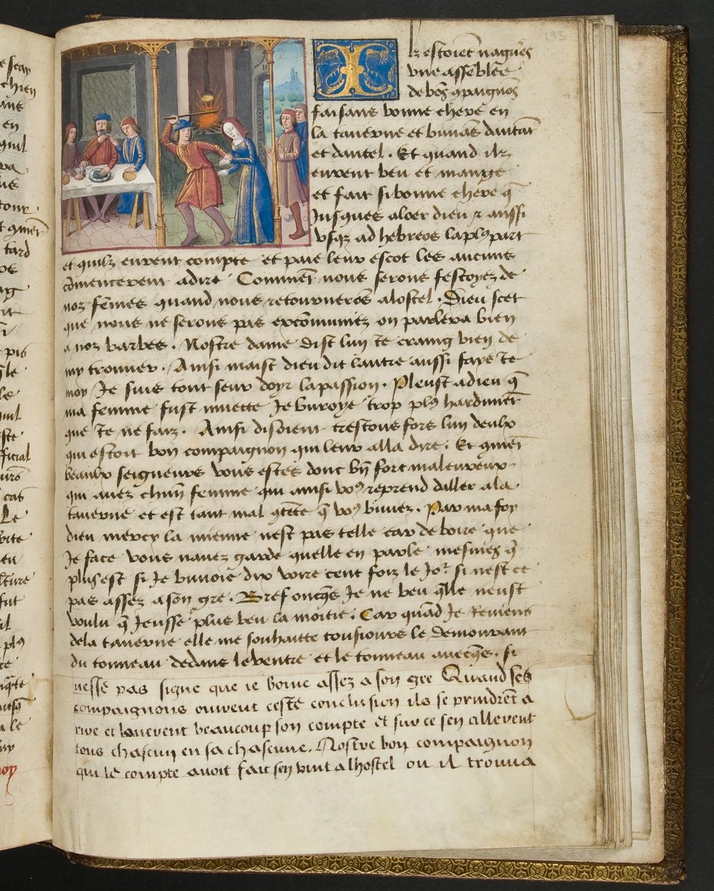 MS Hunter 252 193r Strona z Hundred New News, c.1461-62 autorstwa French School