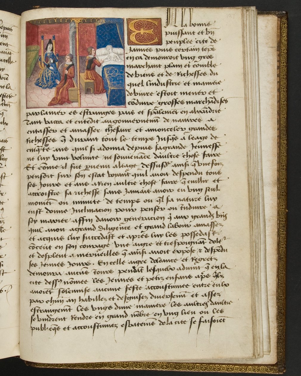 MS Hunter 252 197r Strona z Hundred New News, c.1461-62 autorstwa French School
