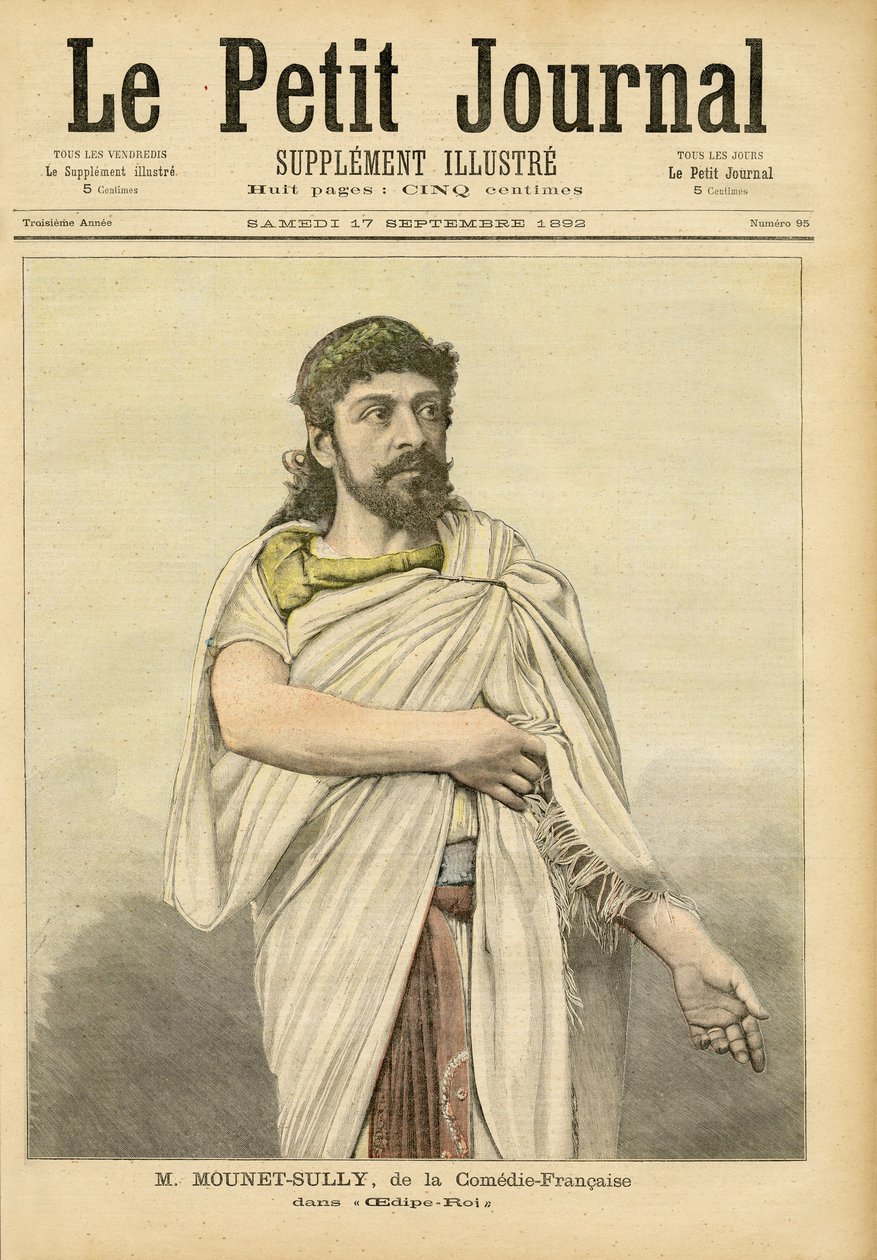 M. Mounet-Sully w Królu Edypie w Comédie-Française, okładka „Le Petit Journal” autorstwa French School
