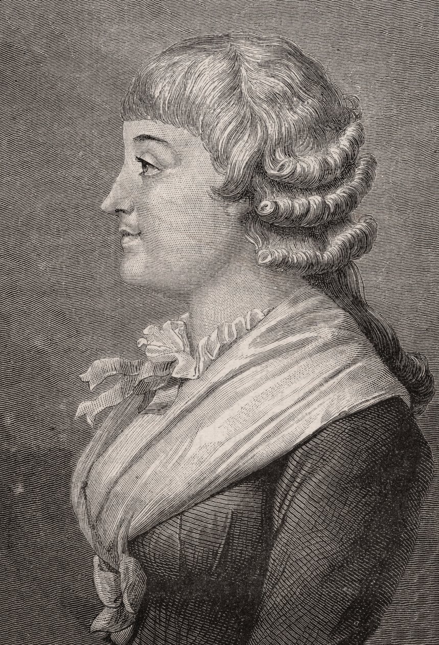 Madame Roland, rytowana przez Stephane Pannemakera (1847-1930) według Ramberta, z „Histoire de la Revolution Francaise” Louisa Blanca (1811-82) autorstwa French School