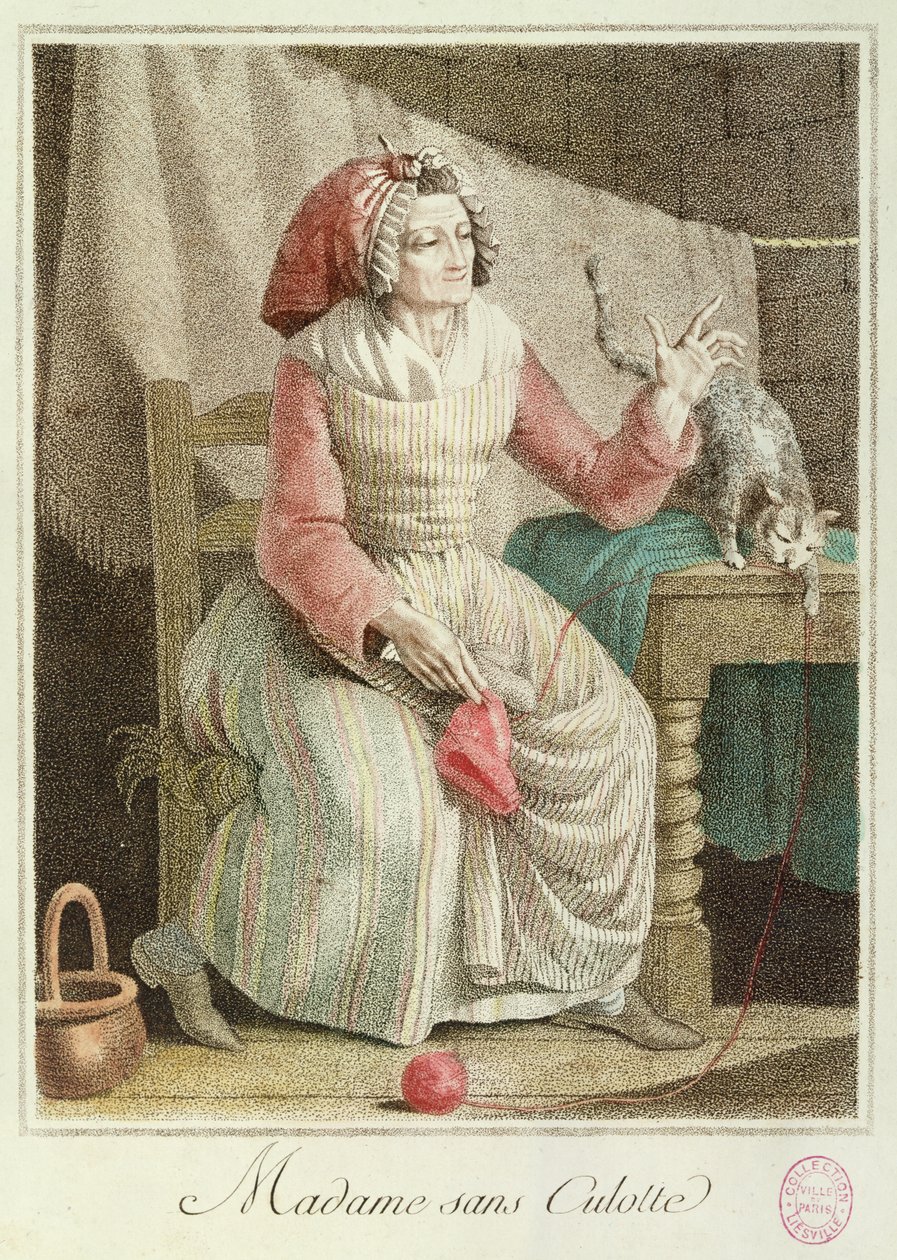 Madame Sans-Culotte, 1792 (kolor grawerowany) autorstwa French School