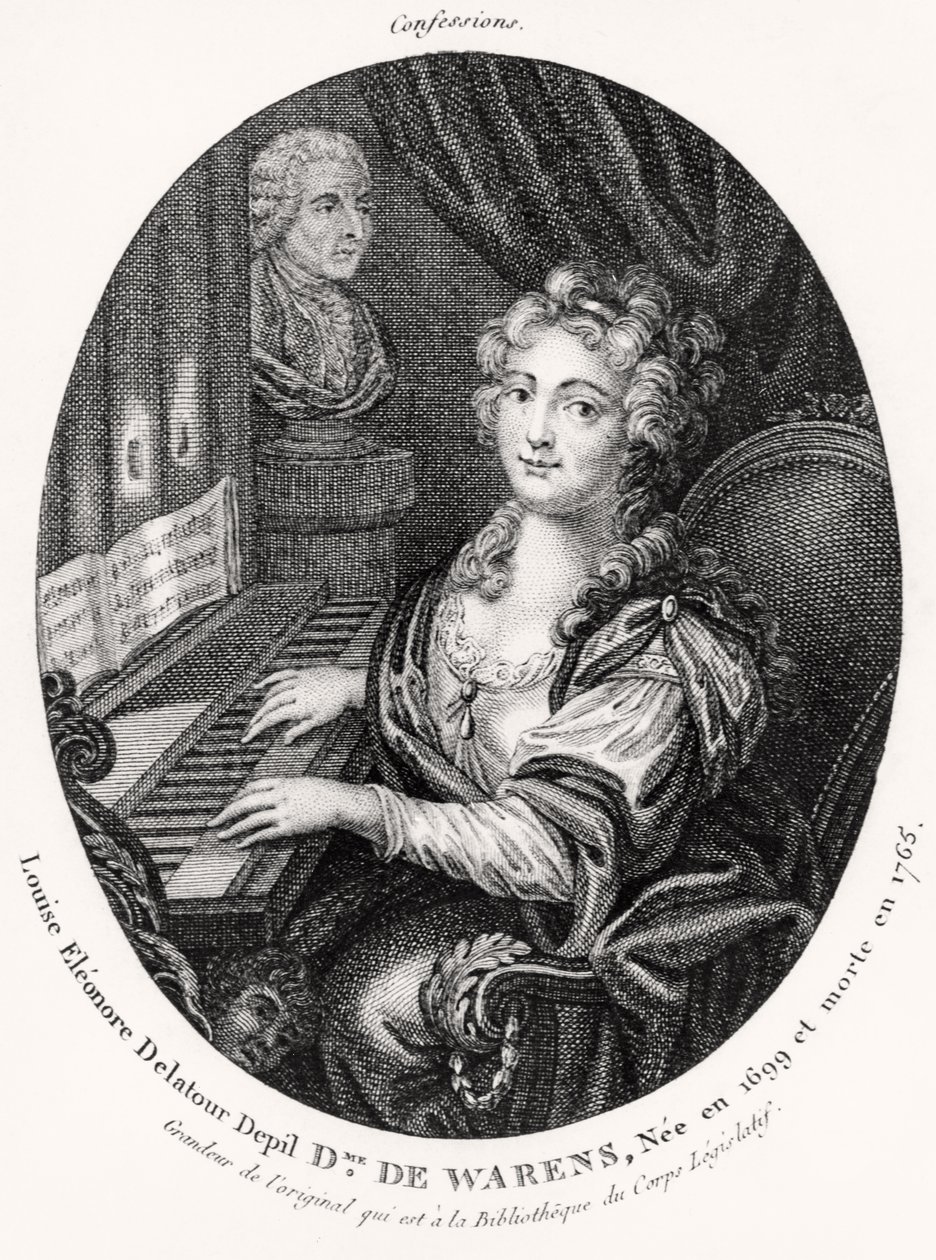 Madame de Warens, c.1789 (grawerowanie) autorstwa French School