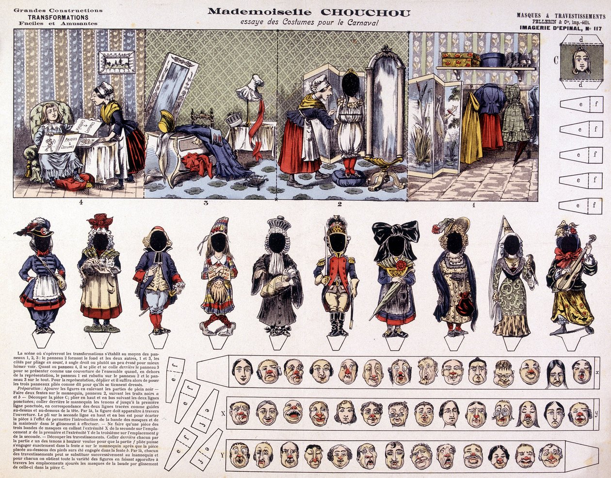 Mademoiselle Chouchou – Wypróbuj kostiumy na karnawał: przemiany. 19 wiek. autorstwa French School