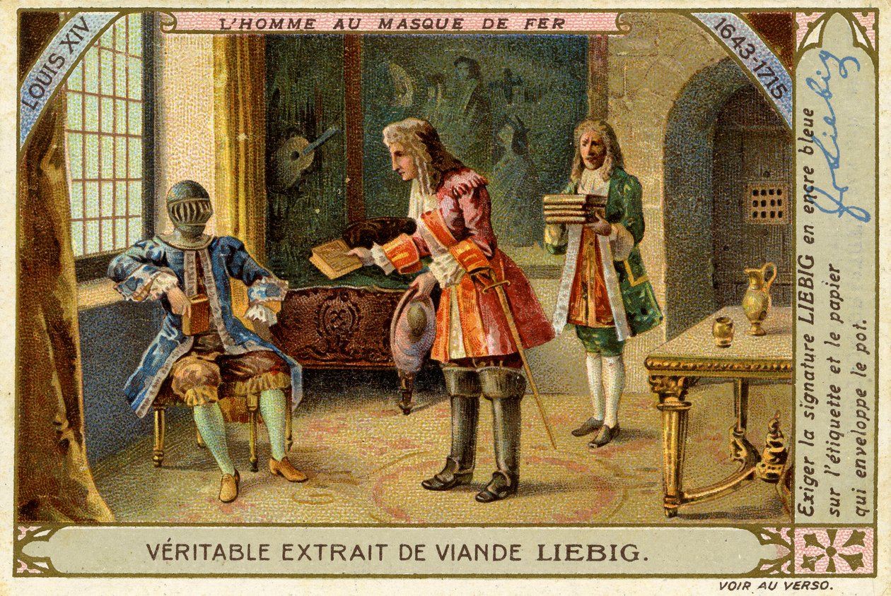 Człowiek w żelaznej masce, Panowanie Ludwika XIV, Karta Liebiga autorstwa French School