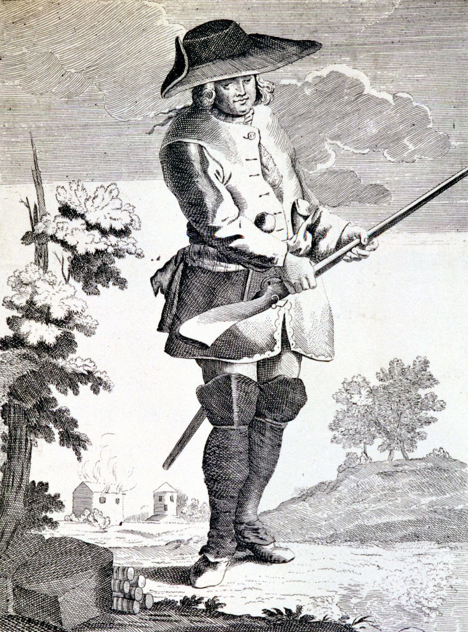 Mandryn, generał przemytników, oddający się do jakiejś akcji - grawer autorstwa French School