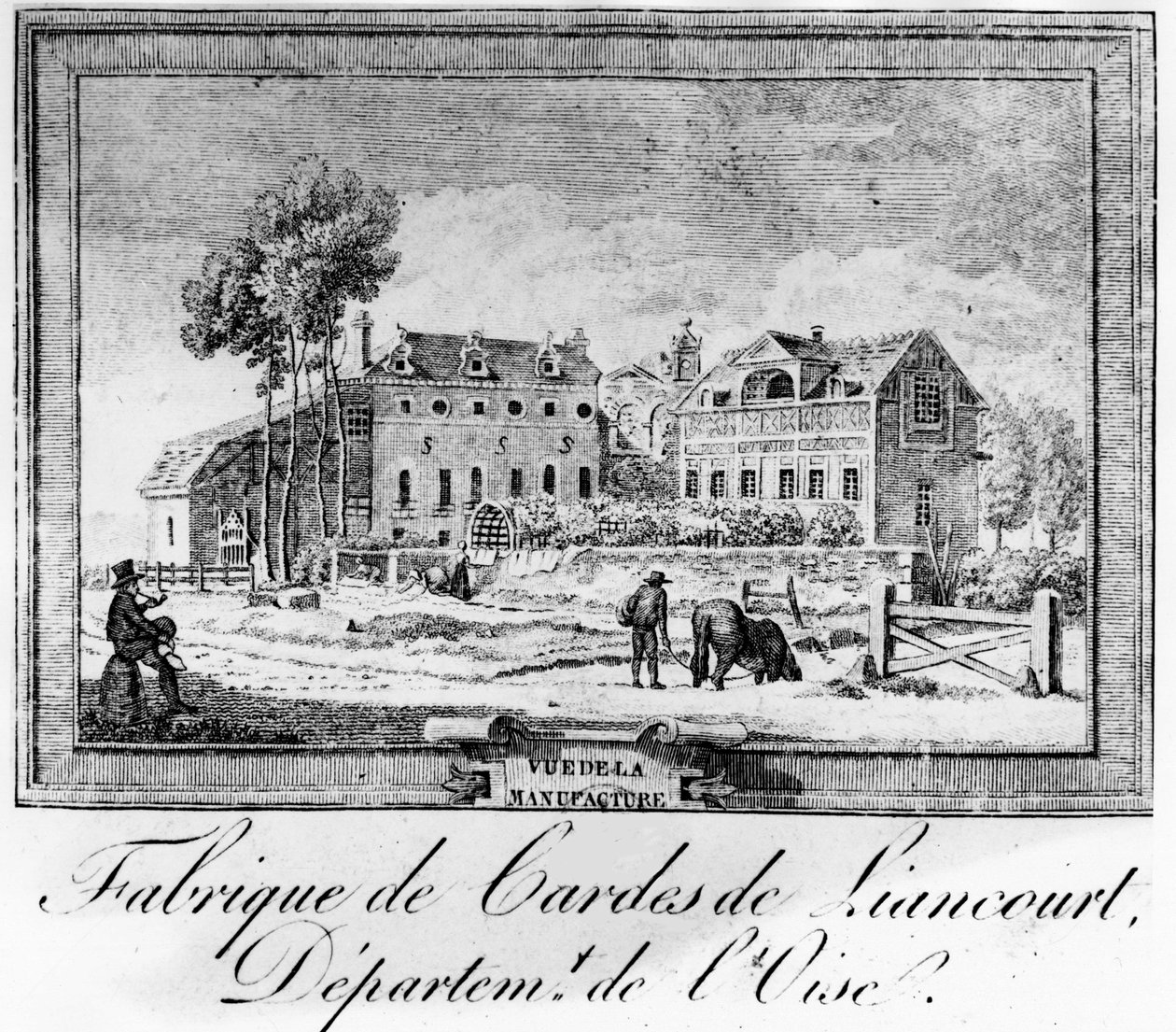 Manufaktura, książę de la Rochefoucauld w Liancourt; Fabryka strun w Liancourt, Departament Oise. autorstwa French School